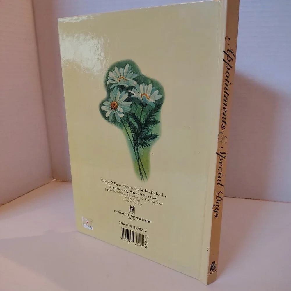 Vintage 90s Appointments and Special Days a Pop-Up Floral Bouquet Calendar Rose